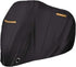 Waterproof Motorcycle Cover with Reflective Strips and Lock Holes, Black, with Storage Bag