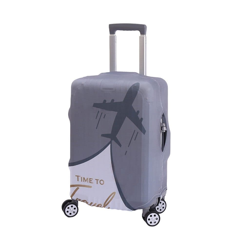 Elastic Suitcase Cover Travel Luggage Protective Cover Scratch Resistant, Gray, Fits Most Trolley Cases, L (25-28 inch)