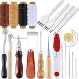 23-Piece Leather Craft Tool Set for Leatherworking, with Hand Tools