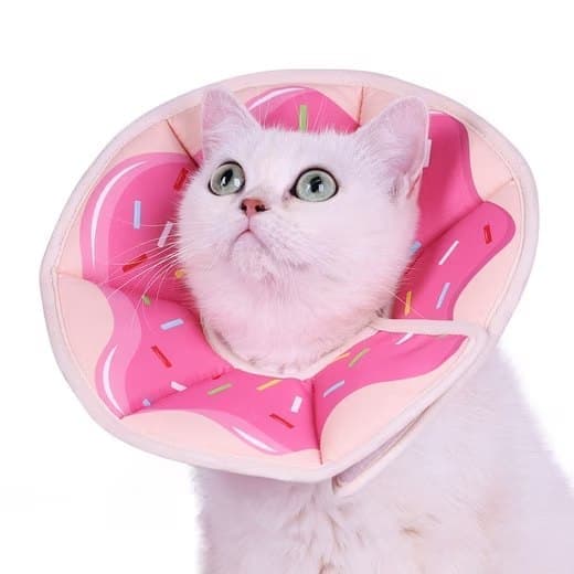 Adjustable Protective Collar for Cats and Dogs with Velcro, S, Pink