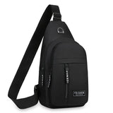 Unisex Crossbody Chest Backpack with Headphone Jack for Hiking Travel Climbing, Black