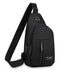 Unisex Crossbody Chest Backpack with Headphone Jack for Hiking Travel Climbing, Black