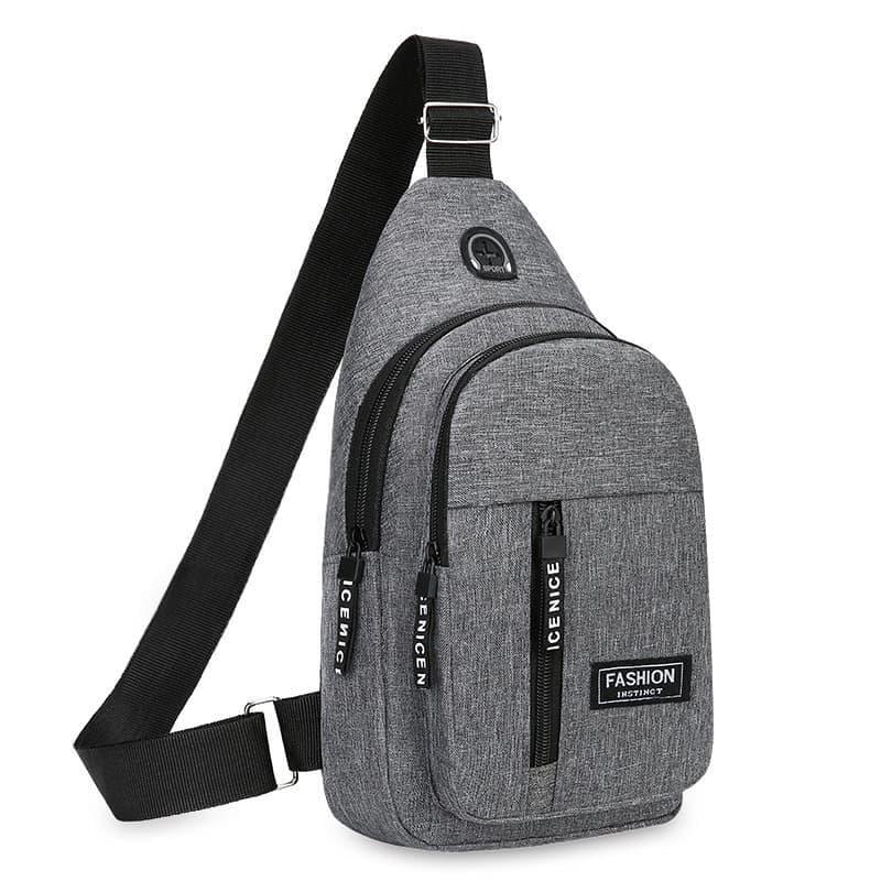 Unisex Crossbody Backpack with Headphone Jack for Hiking Travel Climbing, Gray