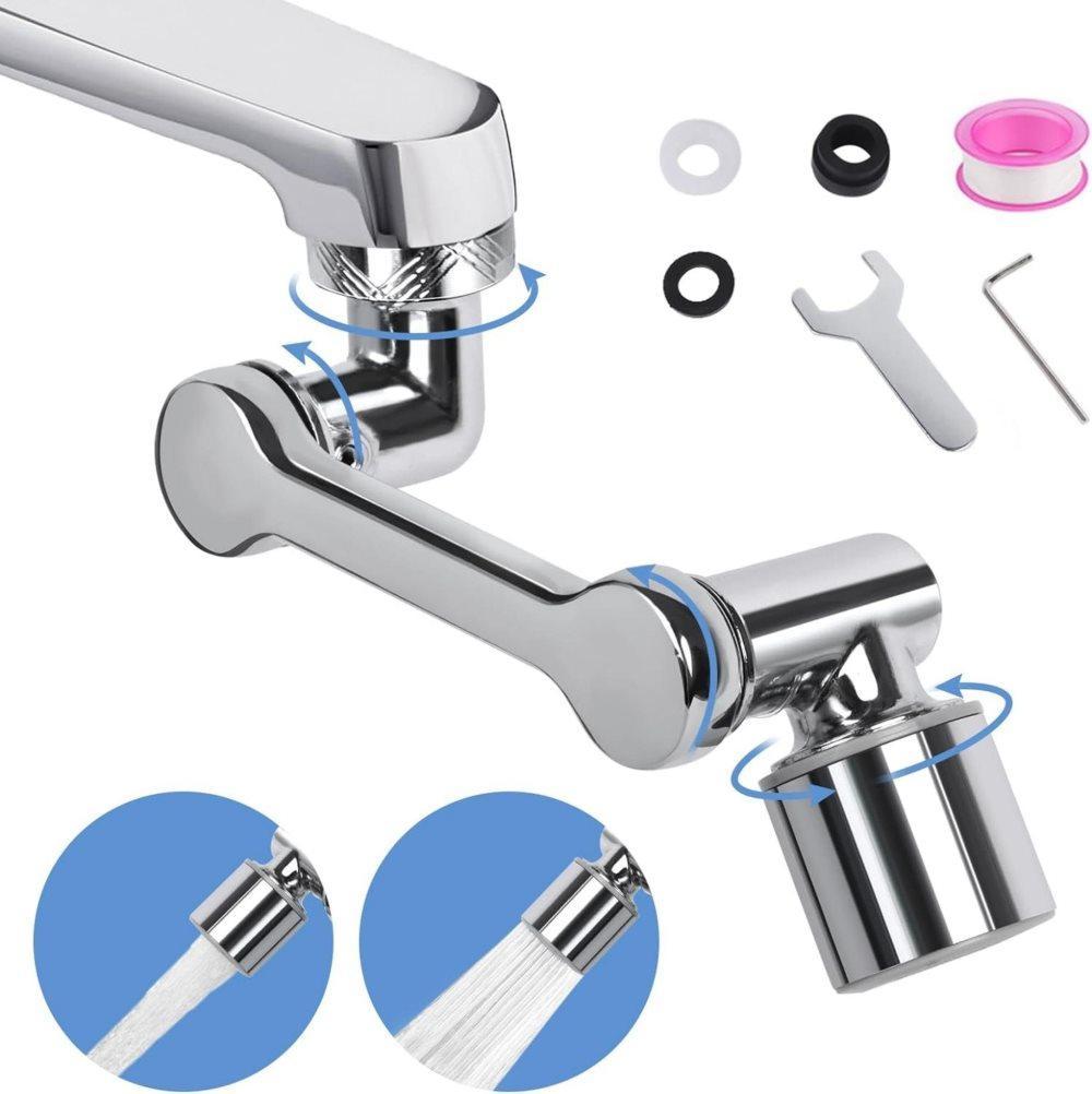 360° Swivel Faucet Extender with 2 Flow Modes, 1440° Rotation, for Kitchen Sink