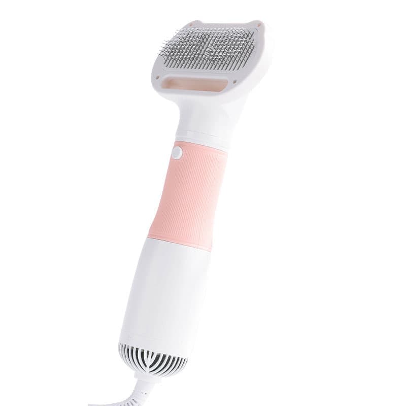 Pet Hair Dryer 3-in-1 with Brush for Dogs and Cats, Portable Quiet, 3 Heat Settings Overheat Protection, Pink