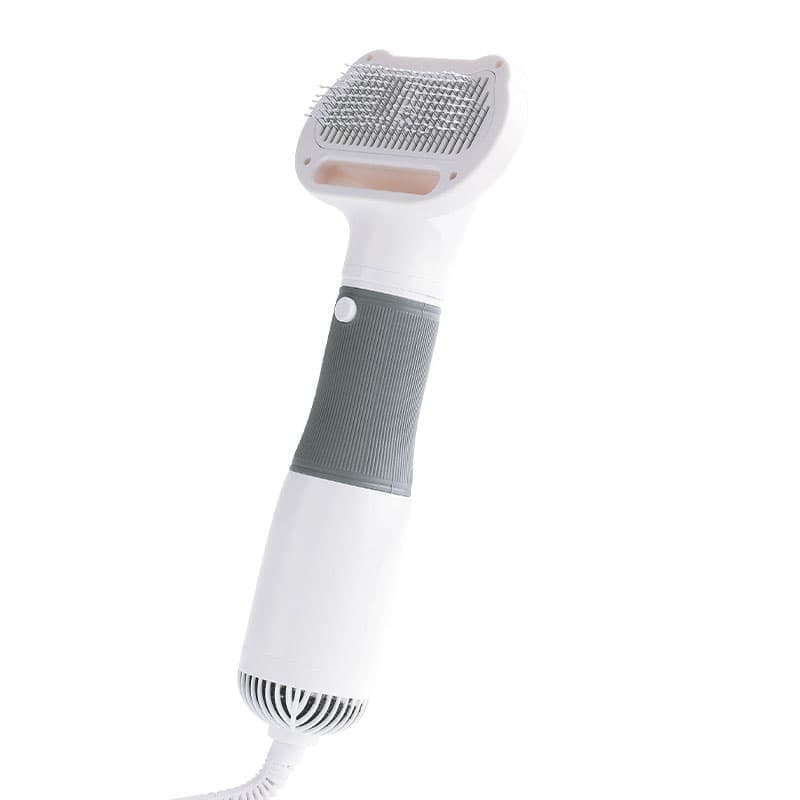 Pet Hair Dryer 3-in-1 with Brush, 3 Heat Settings Overheat Protection, Portable Quiet for Dogs Cats, Compatible with Oral-B, Gray, 220V