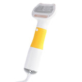 Portable 3-in-1 Pet Hair Dryer with Brush, 3 Heat Settings Overheat Protection, Quiet Dog Cat Grooming Tool, Yellow