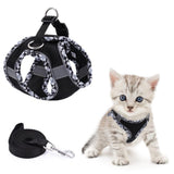 Reflective Adjustable Dog and Cat Harness with Leash, Soft and Secure Fit, XS, Black