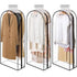 3-Pack Transparent Dustproof Garment Storage Bags with Zipper for Wardrobe, PEVA, 60 x 25 x 130cm