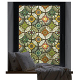 2 Static Cling-Free Decorative Window Film with Stained Glass Effect, Self-Adhesive Frosted Privacy Protection Film, 45cm x 200cm