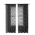 1 Pair Black Lace Curtain Semi-sheer Vintage Floral Pattern for Bedroom Living Room, 150cm x 200cm
