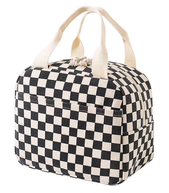 Insulated Corduroy Lunch Bag Cooler Leak-proof for Picnics and Work, 26cm