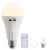Rechargeable LED Bulb with 3 Color Temperatures 3000-6500K, Dimmable, Timer and Remote Control, E27 Lamp Holder, Wireless Night Light