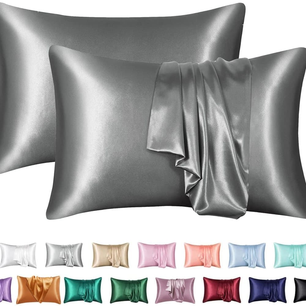2-Pack Satin Pillowcase Silky Soft, 50 x 75cm, Dark Gray