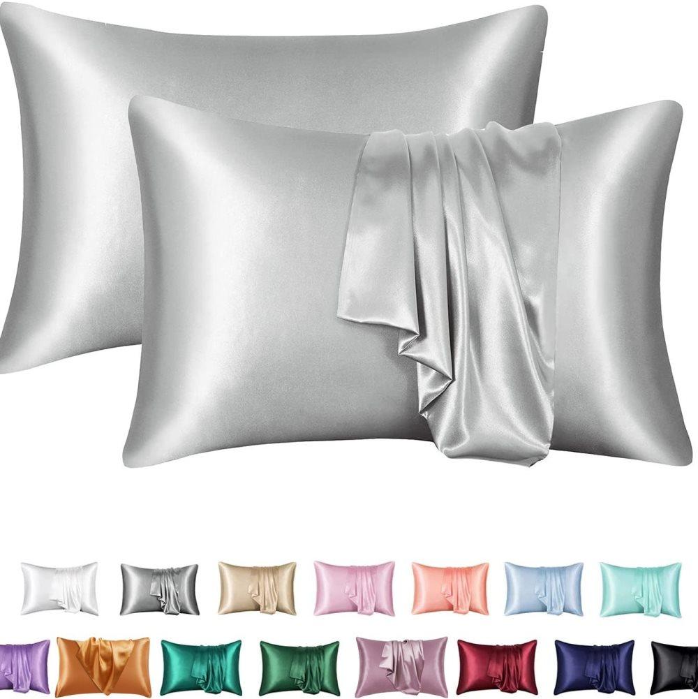 2-Pack Satin Pillowcase Silky Soft, 50 x 75cm, Light Gray