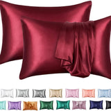 2-Pack Satin Pillowcase Silky and Soft, 50 x 75cm, Red