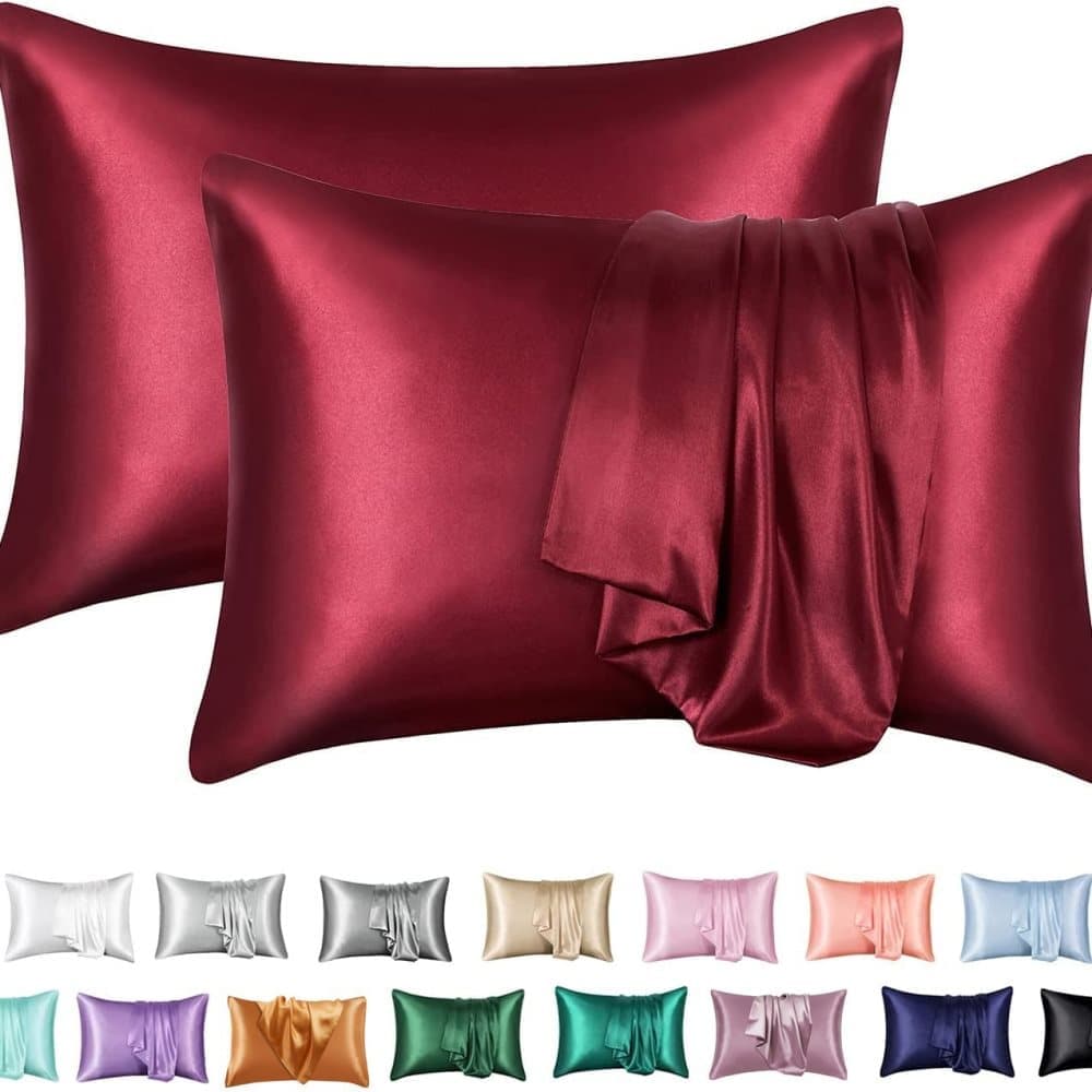 2-Pack Satin Pillowcase Silky and Soft, 50 x 75cm, Red