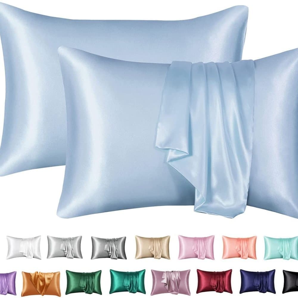 2-Pack Satin Pillowcase, Light Blue, 50 x 75cm