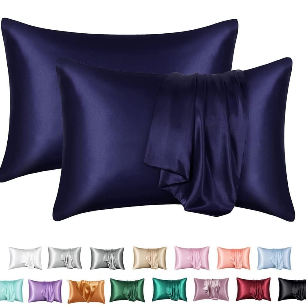 2-Pack Satin Pillowcase Silky Soft Dark Blue, 50 x 75cm