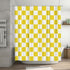 Checkered Shower Curtain 180x180 cm, Retro Chess Pattern Vintage Aesthetics for Bathroom, Yellow