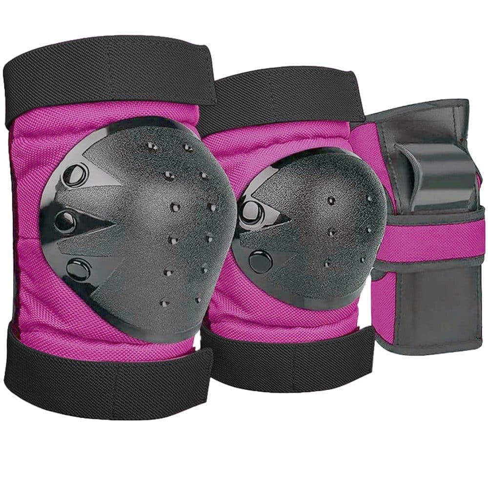 6-in-1 Protective Gear Set for Roller Skating Skateboarding with Adjustable Knee Elbow Wrist Guards, One Size, Purple