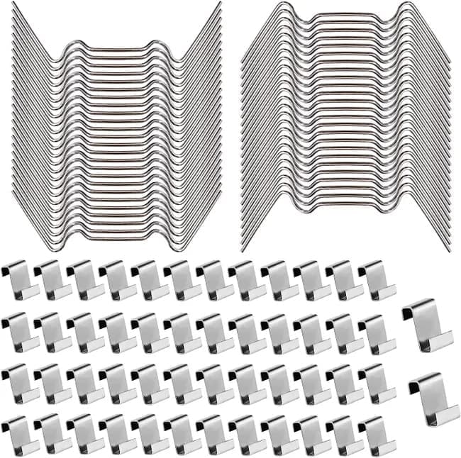 100 silver fixing clips for heating housing glass plate, 100-piece