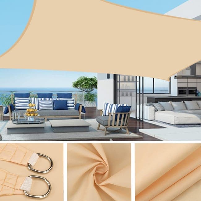 3X4M Sun Sail Waterproof UV Protective Outdoor Shade, Light Orange, for Garden Terrace Pool Camping