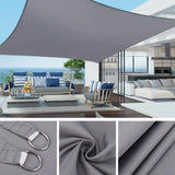 2X3M Waterproof UV-Protective Sun Sail for Outdoor Shade, Gray, 2x3m