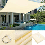 1 Pack Waterproof UV Protective Sun Sail for Garden Terrace Pool and Camping, 2x3M, Beige