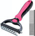 Pet grooming undercoat comb for dogs and cats, compatible with Oral-B Braun Xiaomi Philips Samsung, Pink