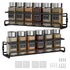 2-Piece Stainless Steel Spice Rack Wall Mounted Organizer, Black, 12.6 x 3.9 x 2.4 inches