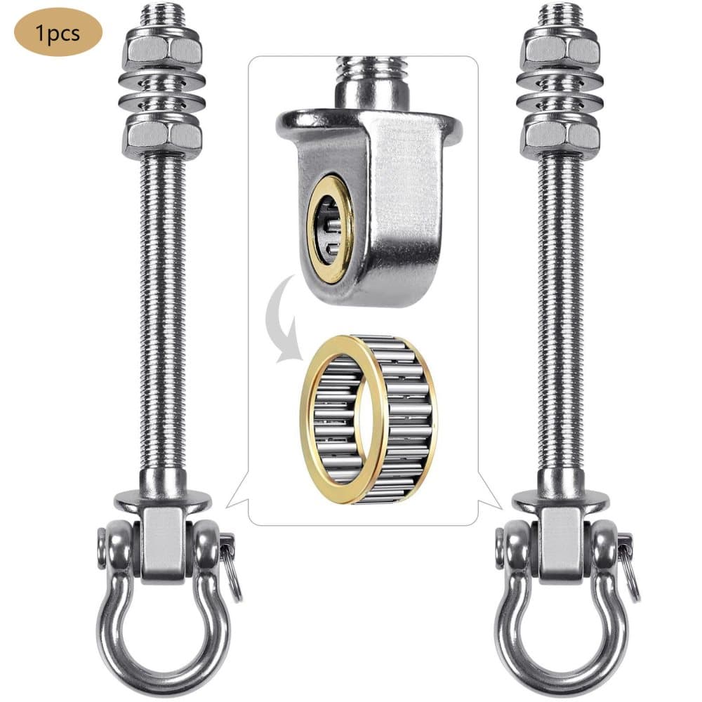 Stainless steel swing hooks 180° rotating for swings and hammocks, durable easy assembly