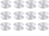 12pcs Non-Slip Suction Cups for Glass Tabletop, Transparent PVC Plastic, Double-Sided