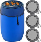 3-Pack Rain Barrel Mesh Lid Bucket Cover, Durable Polyester with Drawstring, Protects Against Debris, 60-120 cm