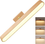 Wooden LED Wall Lamp 360 Degree Rotatable Magnetic Dimmable Night Light with USB Charging, Decorative Indoor Lighting for Home