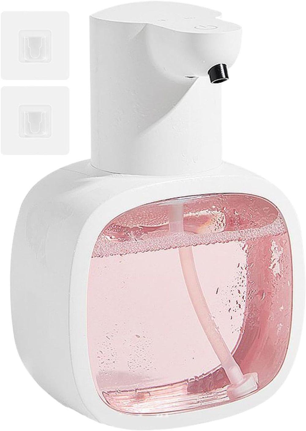 500ml Rechargeable Automatic Soap Dispenser Wall Mounted with 4 Levels, Compatible with Kitchen and Bathroom