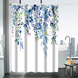 Waterproof Mold Resistant Shower Curtain Eucalyptus Blue Green, 180x180 cm