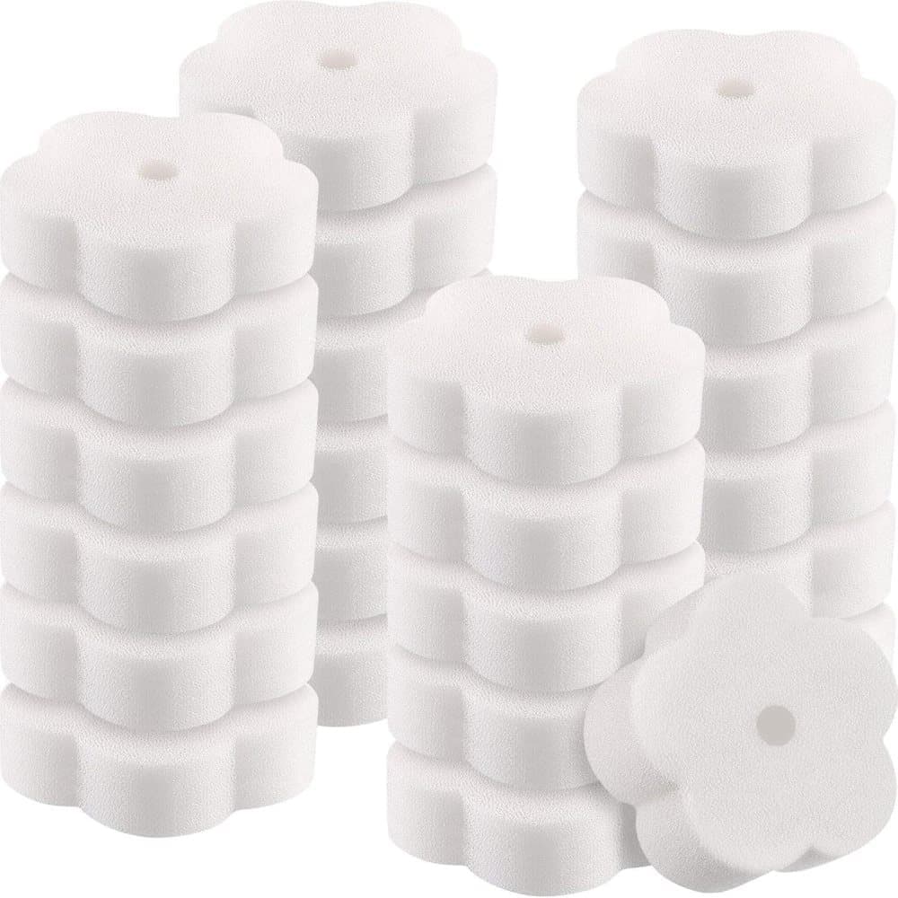 50-Pack Oil Absorbing Sponges for Pool, Flower Shaped, Effective Oil and Dirt Removal
