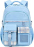 15.6 Inch Cute Kawaii Kids Backpack for Girls with Compartments, Blue, Elementary School & Teenage Girls School Bag