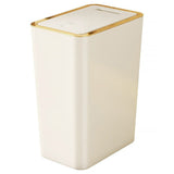 12L Trash Can with Lid, Durable Corrosion-Resistant Odor and Leak Proof for Kitchen Bathroom Living Room, Beige
