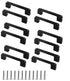 12 pcs Black Stainless Steel Cabinet Handles, 128/192 mm, Compatible with Furniture