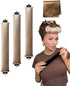 4-Piece Heat-Free Hair Curlers, Flexible No-Heat Hair Rollers with Hook, Brown, 4-Piece