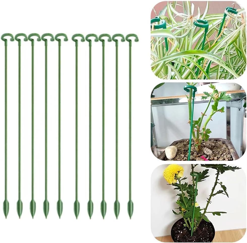 10-Pack Plant Support Flower Stakes for Potted Plants, 12 Inches
