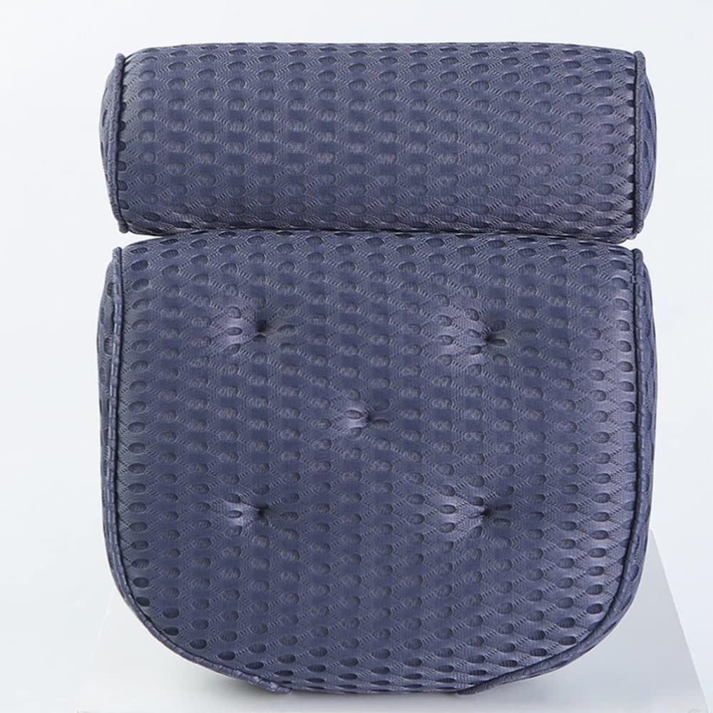 Bathtub Cushion with 7 Suction Cups, 4D Breathable Headrest for Relaxation, Compatible with Bathtubs & Massage Tubs, Blue