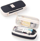 Large Capacity Foldable Multifunctional Pencil Case with Zipper, Black