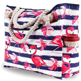 Waterproof Sand Resistant Beach Bag with Oxford Fabric, Large Capacity Tote for Picnic and Outings, Pink