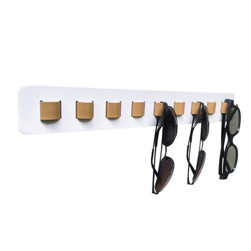 Eyeglass Holder and Stand Organizer for Sunglasses and Glasses, White, Wall Mounted