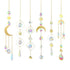 Solar Wind Chimes 6-pack with Crystal Pendants, Reflects Light for Beautiful Patterns, 12 inches, Gold
