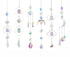 6-pack Solar Wind Chimes with Crystal Pendants, 12 inches, Silver - Reflects Light for Beautiful Patterns