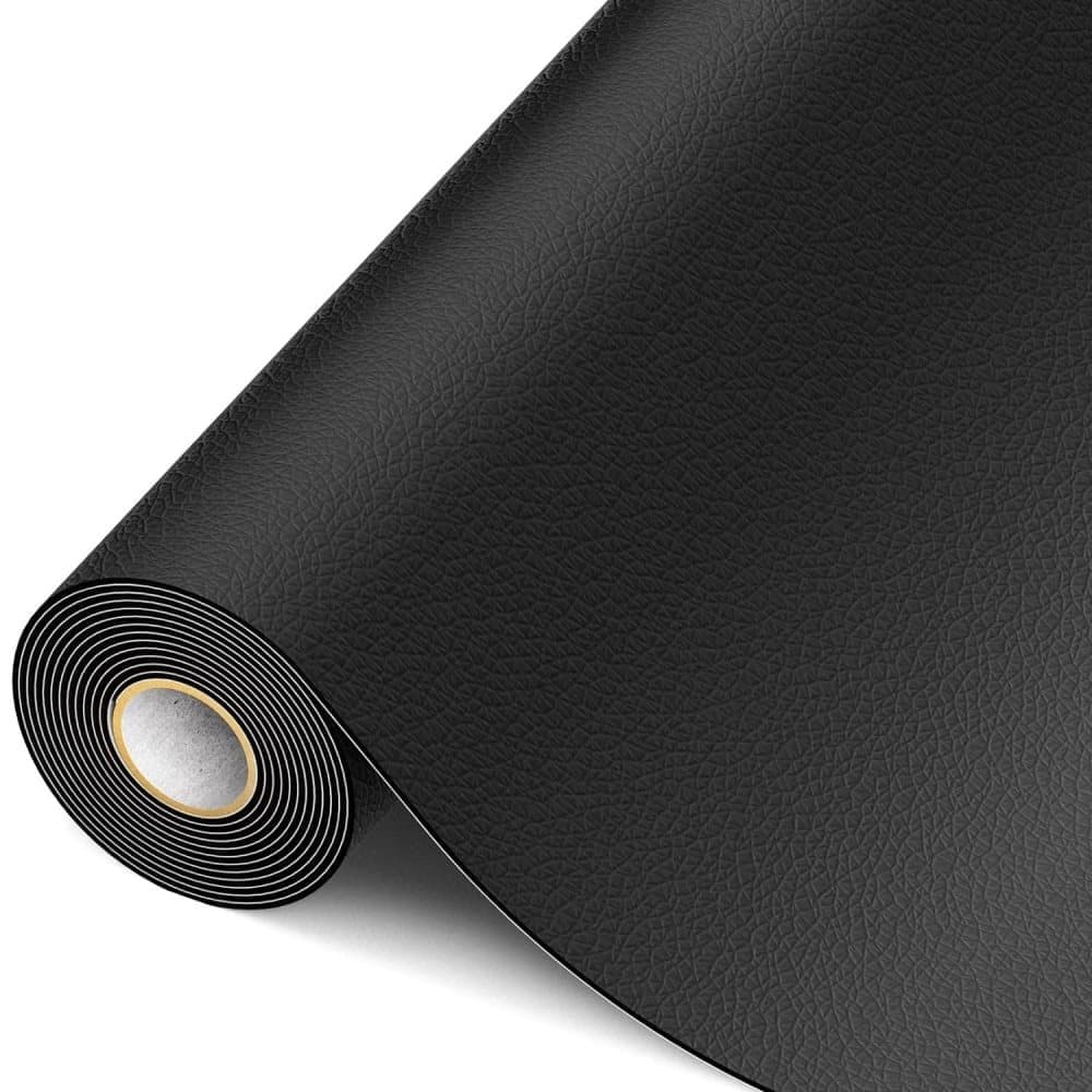 50 Self-Adhesive Repair Patches for Artificial Leather, 10x10cm, Black